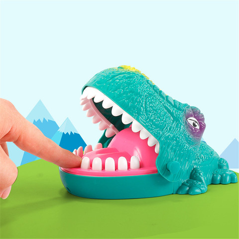 Juego para morder con forma de dinosaurio para niños, juguete divertido para morder, con dientes, barra, interactivo, novedad, broma ► Foto 1/6