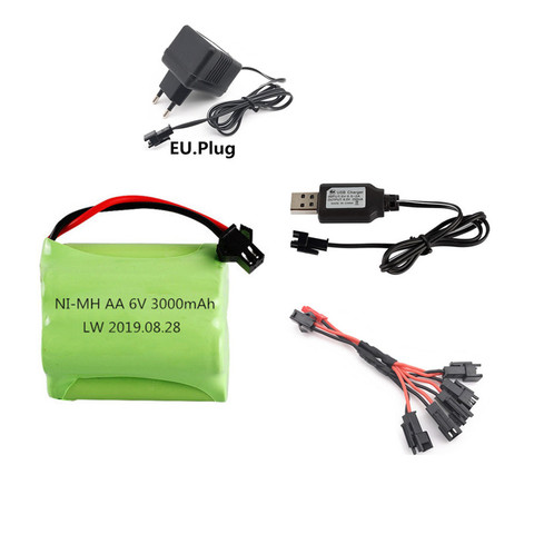 6v 3000mAh NIMH batería y cargador para juguetes Rc coches tanques Robots barcos Guns 4 * AA 6v 2400mAh batería recargable paquete ► Foto 1/4