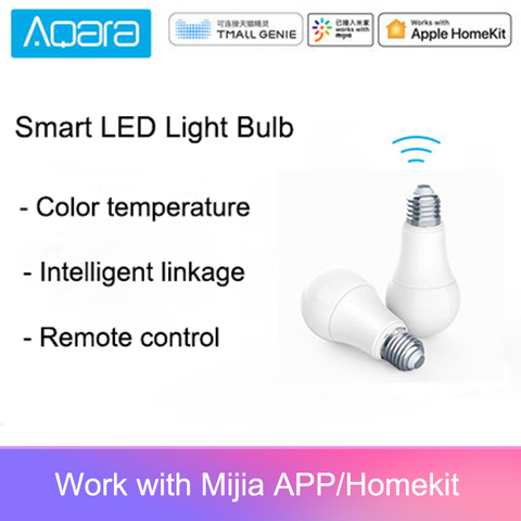 Original Aqara 9W E27 2700 K-6500 K 806lum Bombilla LED de Color blanco inteligente funciona con kit de casa y aplicación MIjia ► Foto 1/6
