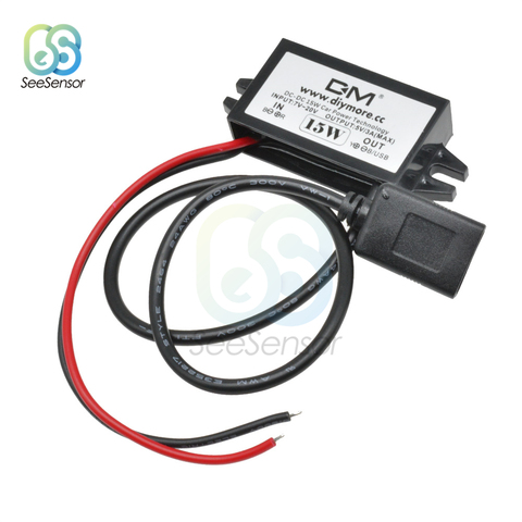 Regulador de corriente para coche, convertidor de corriente de 12V a 5V, 3A, 15W, Micro Mini USB, módulo de fuente de alimentación de reducción ► Foto 1/6