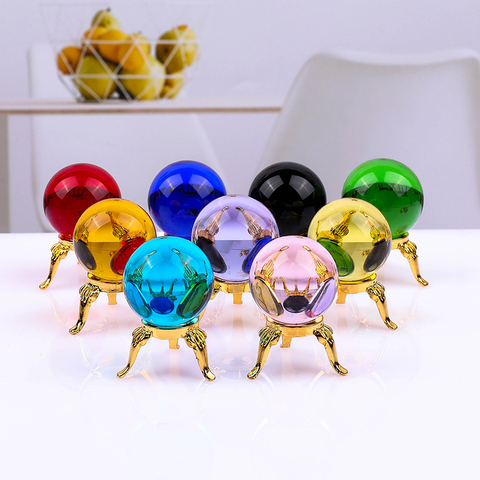 Mini bola de cristal bonita magia natural extraña asiática bola esfera sanadora bolas de cuarzo decoración artesanal de cristal ► Foto 1/6