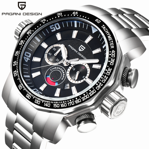 PAGANI diseño relojes de cuarzo de acero inoxidable para hombres de moda impermeable de los hombres Reloj de pulsera de la marca Superior de Deportes Chrnograph Reloj para hombres ► Foto 1/6