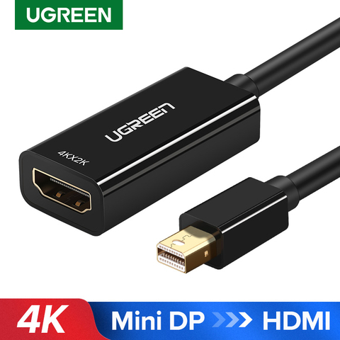 Adaptador Ugreen Mini DisplayPort a HDMI, Cable Mini DP Thunderbolt 2, convertidor HDMI para MacBook Air 13 Surface Pro 4 Thunderbolt ► Foto 1/6
