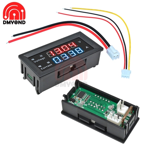 M4430 Mini Digital voltímetro amperímetro DC 100V 10A Panel Amp voltios medidor de corriente de voltaje Tester Detector de doble LED pantalla Auto ► Foto 1/6