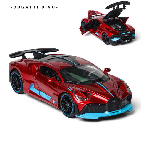 Coche deportivo de Metal modelo Bugatti DIVO limited, coche de juguete de aleación fundida con sonido y luz extraíble, 1/32 ► Foto 1/6