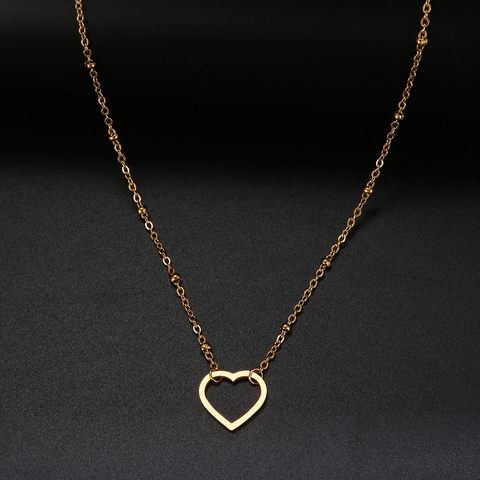 Dulce recorte gargantilla de corazón amor collar novia regalo oro/Color plata collar de acero inoxidable de la joyería ► Foto 1/4