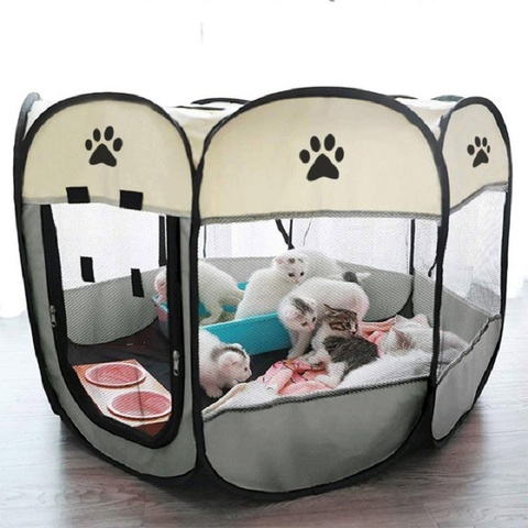 Carpa plegable portátil para perro y gato cachorro, jaula, casa, corralito interior de mascotas pequeñas ► Foto 1/6