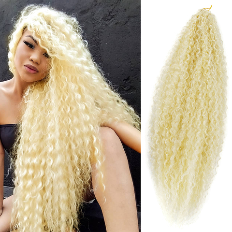 Ombre sintético Crochet trenzado extensiones de cabello Marly para las mujeres negras sintética del pelo Afro pelo Yaki rizado ► Foto 1/6
