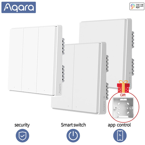 Aqara-interruptor inteligente D1 inalámbrico, interruptor de pared con cable de fuego único ZigBee, Control de luz de casa inteligente para aplicación mihome ► Foto 1/6