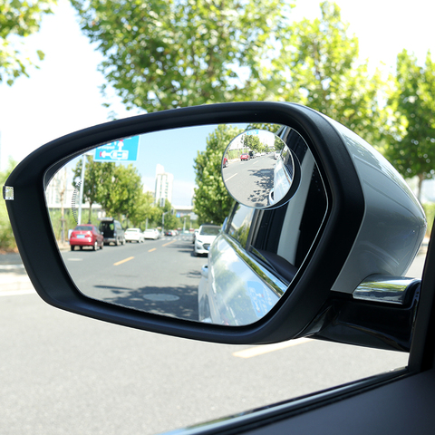 Espejo retrovisor lateral de ángulo ciego para coche, ángulo amplio de 360 grados, sin marco, redondo, convexo, 2 uds. ► Foto 1/6