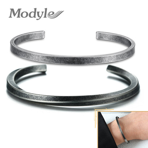 Modyle-brazaletes Vintage vikingos para hombre y mujer, Pulseras clásicas simples, joyería de acero inoxidable para hombre ► Foto 1/6