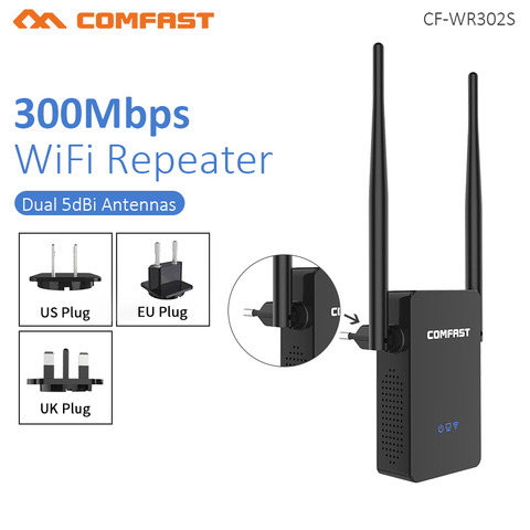 Comfast CF-WR302S Router WIFI inalámbrico repetidor 300 M 10dBi antena Wi fi repetidor de señal de 802.11N/B/G Router wi-Fi llamó Extende ► Foto 1/5