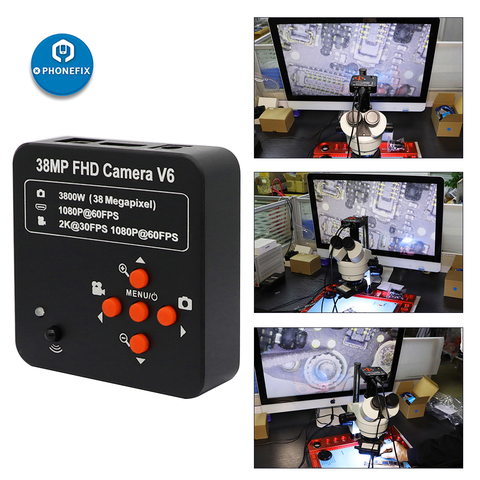 Cámara Digital de 38MP, 14MP, 16MP, HDMI, USB, c-mount, microscopio, cámara para laboratorio electrónico Industrial, teléfono, PCB, soldadura, Repai ► Foto 1/6