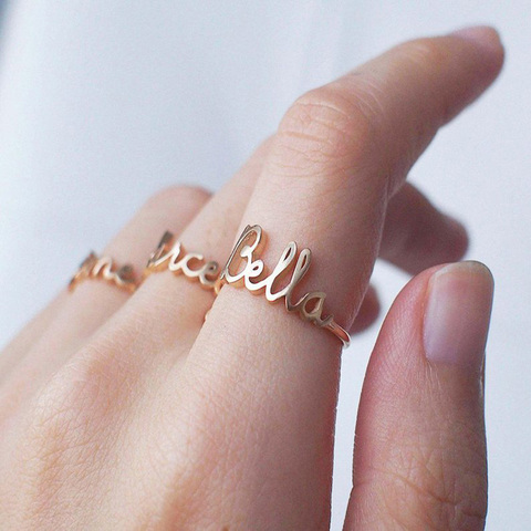 escotilla Carrera Duplicar Anillo de nombre oro personalizado, anillos de acero inoxidable para mujer,  anillo de letras iniciales personalizado - Historial de precios y revisión  | Vendedor de AliExpress - JRllii Store | Alitools.io