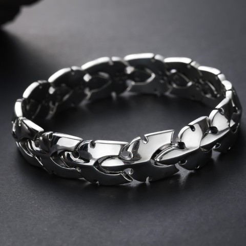 Pulsera con forma de ciempiés para hombre, brazalete de plata pura s925, con personalidad de Japón y Corea del Sur, Hombre de plata hipster tailandesa lisa ► Foto 1/6