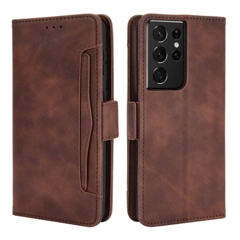 Funda con tapa S21 Ultra 5G 2022 de piel con ranura para tarjetas extraíble para Samsung Galaxy S21 Plus, Samsung S 21 +, billetera ► Foto 1/6