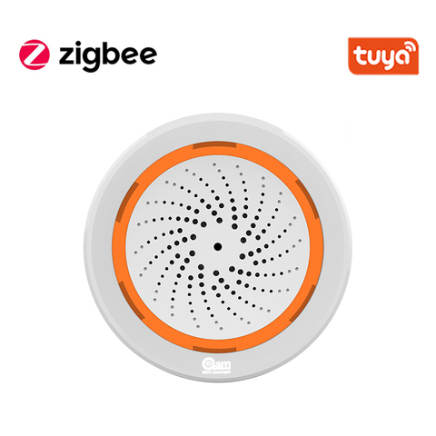 Tuya Zigbee-alarma de sirena inteligente, con Sensor de temperatura y humedad, funciona con el centro inteligente de TUYA ► Foto 1/6