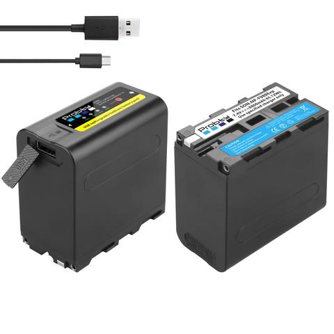 Nuevo USB salida 8800mAh NP-F970 NP-F980 batería con indicador de potencia LED para Sony NP-F970 NP-F975 NP-F960 NP-F950 NP-F930 DCR DSR ► Foto 1/6