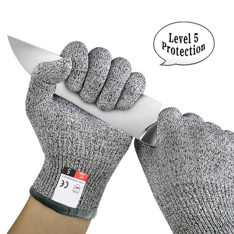 Guantes de trabajo exterior de invierno para hombre, guantes de seguridad anticortes a prueba de Cortes, guantes de muñeca resistentes a puñaladas, guantes de supervivencia de carnicero de cocina de Metal ► Foto 1/6