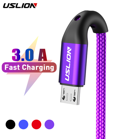 USLION 3M Cable Micro USB de carga rápida para Xiaomi Redmi Nota 5 Pro Android Teléfono Móvil Cable de datos para Samsung S7 Micro cargador ► Foto 1/6