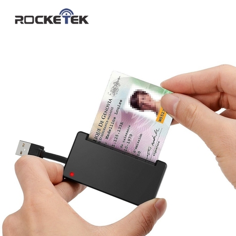 Lector de tarjetas inteligentes USB 2,0 Rocketek memoria para ID Bank EMV electrónico DNIE dni citizen sim cloner conector adaptador ordenador ► Foto 1/6