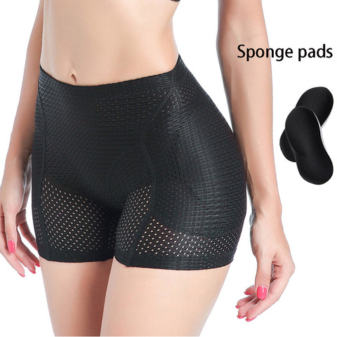 Bóxer de malla transpirable para mujer, ropa interior con realce de nalgas y trasero falso ► Foto 1/6