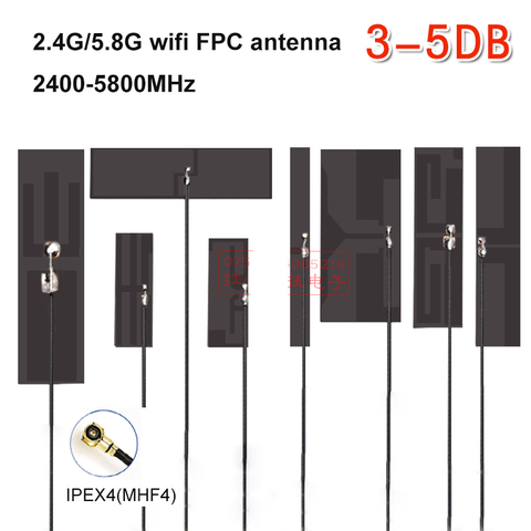 2pc 2,4G 5,8G de banda dual FPC Flexible antena interna wifi bluetooth omnidireccional de alta ganancia stick-up IPEX4 MHF4 M.2 ► Foto 1/3