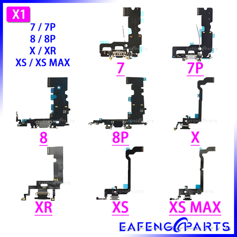 Puerto de carga para iphone 7, 8 Plus, Xs Max, XR, flexible, con micrófono ► Foto 1/3