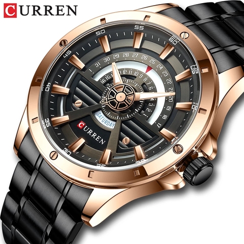 2022 CURREN deportes nuevos relojes para hombre de moda reloj de cuarzo Casual reloj de acero inoxidable de fecha semana reloj hombre creativo reloj de pulsera ► Foto 1/6