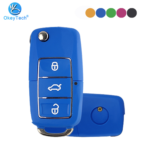 OkeyTech-funda plegable de 3 botones para coche, funda para mando a distancia, para VW, Seat, Skoda, Jetta, Golf, Passat, Beetle, Polo, Bora, Octavia ► Foto 1/6