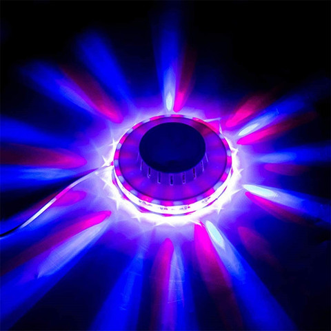 Mini UFO 48 LED estroboscópico luz de la etapa de Control de voz Multicolor Disco giratorio luces de fiesta por Navidad pared de fondo ktv Luz ► Foto 1/6