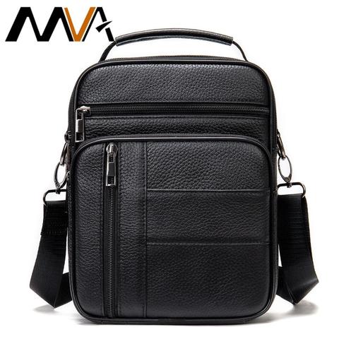 MVA-bandolera de cuero auténtico para hombre, bolso de mano informal, Vintage, bolsos cruzados para hombre, 7457 ► Foto 1/6