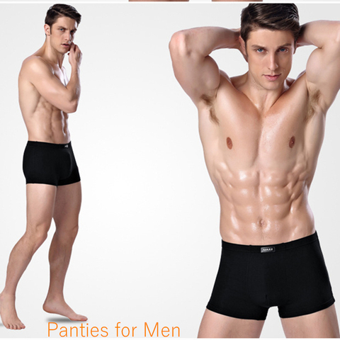 Calzoncillos de fibra de bambú para hombre, ropa interior transpirable, suave, Bóxer ► Foto 1/6