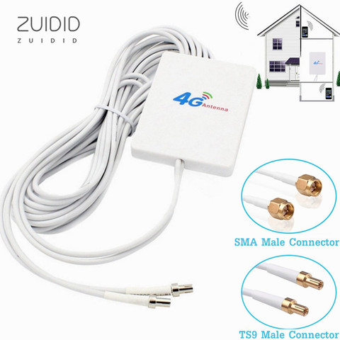 AMPLIFICADOR DE antena WiFi 4G/3G, 28DBI Gain, conector LTE TS9 SMA, enrutador, amplificador de señal, Cable de 3M de longitud ► Foto 1/6