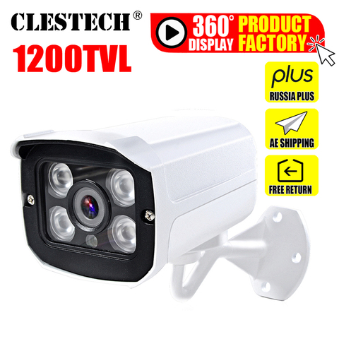 Cámara de seguridad cctv de Metal 1200TVL, impermeable IP66, IR-CUT de seguridad exterior, 4LED, infrarroja, 30m de visión nocturna, 1/3cmos ► Foto 1/6