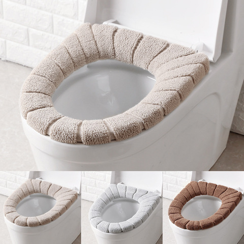 Funda para asiento de inodoro alfombra lavable acrílica suave y cálida, decoración para el hogar, funda de asiento para inodoro, accesorios para el baño y el hogar ► Foto 1/6