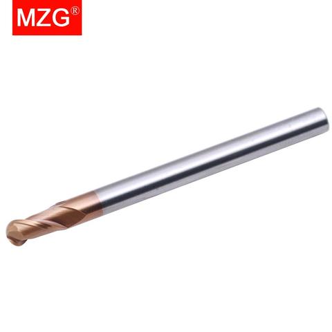 MZG-Fresa de punta esférica de alargamiento de 2 flautas, 75L, corte HRC60, 4mm, 5mm, mecanizado, broca espiral de acero de tungsteno, fresa ► Foto 1/6
