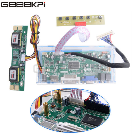 Geekpi-Kit de placa NT68676 para LTN154X3-L0D HDMI + DVI + VGA LCD, controlador de pantalla LED, Kit de carcasa de acrílico, nuevo ► Foto 1/6