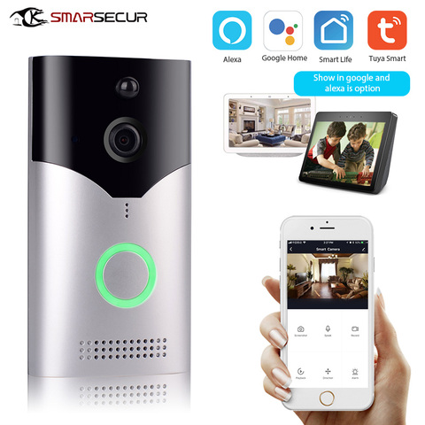 Timbre Tuya Smart Life HD 1080P con WiFi, intercomunicador Visual inalámbrico con Control de voz, Detector de movimiento PIR a prueba de lluvia, vídeo ► Foto 1/6