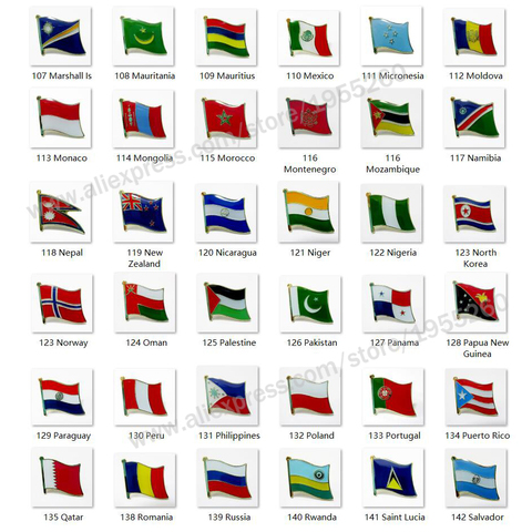 Bandera Nacional, Pin de solapa de Metal Pin bandera insignia en todo el mundo, México, Nueva Zelanda, Pakistán, PhilippinesPolandPortugalRussia ► Foto 1/6