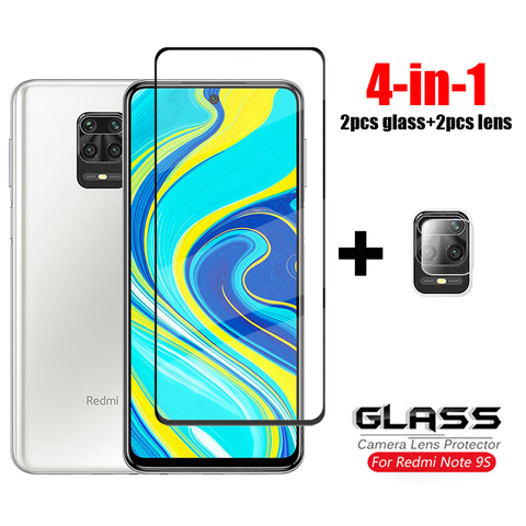 4 en 1 para Xiaomi Redmi Note 9S Glass 8T 7 8 T 9 Pro Poco X3 Vidrio templado Lente de cámara Protector de pantalla Glass Redmi Note 9 Pro ► Foto 1/6