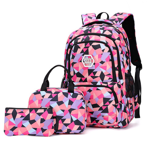 Mochilas escolares para adolescentes y niñas, bolso escolar de gran capacidad, conjunto de mochila escolar estampada, lindas bolsas para libros ► Foto 1/6