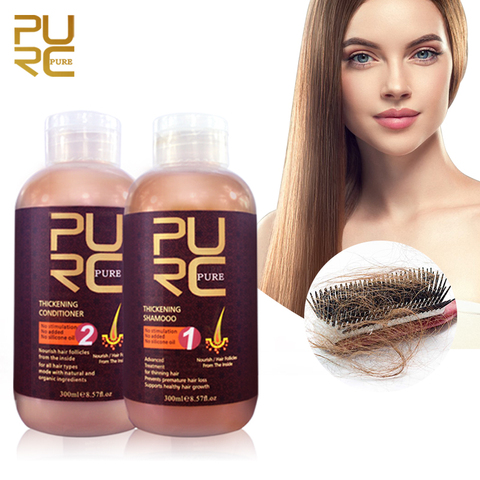 Champú y Acondicionador con el mejor efecto para el crecimiento del cabello y la pérdida de cabello previene el adelgazamiento del cabello para hombres y mujeres ► Foto 1/6