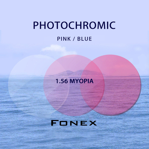Gafas de sol para miopía, lentes fotocromáticas graduadas con CR-39 de resina, color rosa y azul, lentes de sol para miopía, 1,56 (-0,50-4,00) ► Foto 1/3