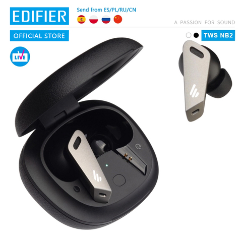 EDIFIER-auriculares TWSNB2 TWS ANC con bluetooth 5,0, dispositivo con cancelación activa de ruido, auriculares para videojuegos, 32h de tiempo de reproducción, APP Edifier ► Foto 1/6