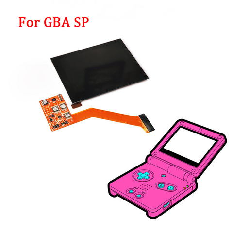 Kits de reemplazo de la pantalla LCD IPS para pantalla de retroiluminación LCD Nintend GBA SP IPS pantalla laminada de alto brillo juegos de LCD para GBASP ► Foto 1/6