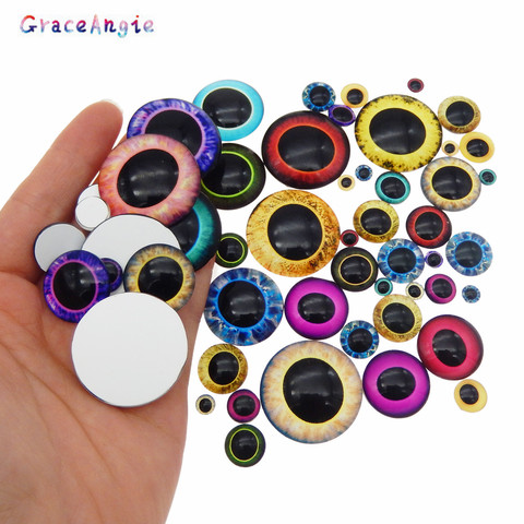 Ojos de ojos para niños, accesorios de ojo de Animal para Ojos de dragón, domo para joyería, cabujón de base plana, 10-50 Uds., 6-30mm ► Foto 1/6