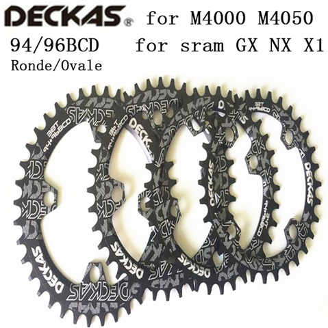 DECKAS-Rueda de cadena para bicicleta de montaña, plato de bicicleta de 94 + 96 BCD, REDONDA/ovalada, 32T, 34T, 36T y 38T, corona para M4000, M4050, GX, NX, X1, manivela ► Foto 1/5