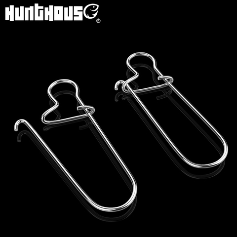 Hunthouse conector de gancho pesca gancho de acero inoxidable rápido Clip cerradura Snap giratorio anillos sólidos seguridad broches accesorios de pesca ► Foto 1/6