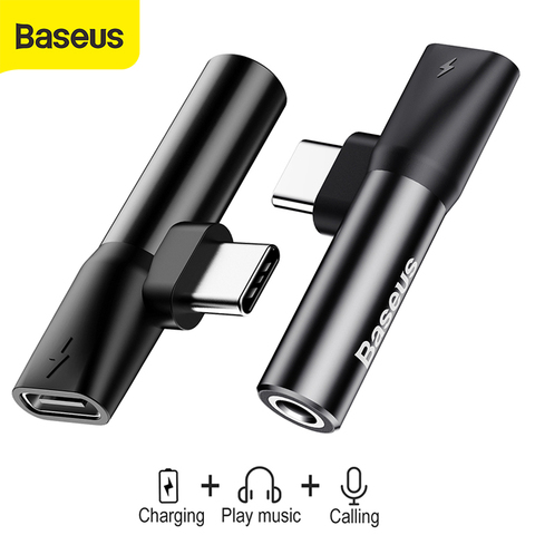 Baseus-convertidor Usb tipo C 2 en 1, adaptador de Audio Aux a Jack de 3,5mm para Xiaomi Mi9, Huawei Mate 20 P30 Pro ► Foto 1/6